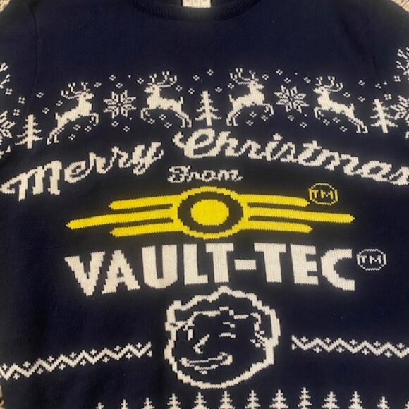Numskull Fallout 4 Christmas Sweater 3XL Mens Blue - Picture 2 of 11